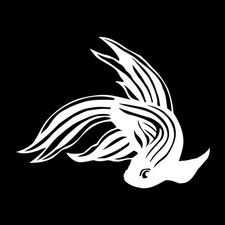 Siamese Fighting Fish Decal Sticker White Die Cut Vinyl