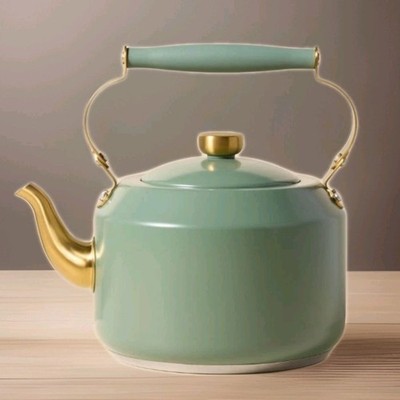 Hearth & Hand with Magnolia 2qt Coated Stainless Steel Teapot Tea Kettle Olive