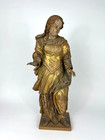 Antike Heiligenfigur Maria Kalvarienberg Barock um 1700 Holz Geschnitzt Madonna