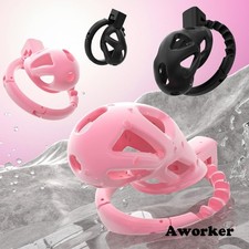 Male Chastity Cage Devices Lightweight Sissy Lock with 8 Adjustable Ring for Man