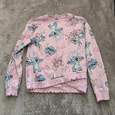 Disney Stitch Girls Pink 2pc Fleece Long Sleeve Pajama Set 14-16 Stitch Angel