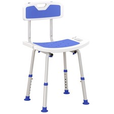 Image of HOMCOM Shower Stool for Elderly Disabled Adjustable Shower Stool Blue