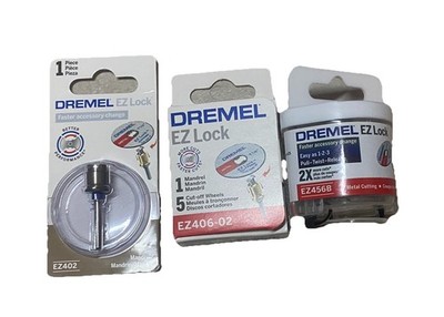 Dremel EZ Lock Mandrels & Cutting Wheels EZ406-02, EZ456B, EZ402, Bundle of 3