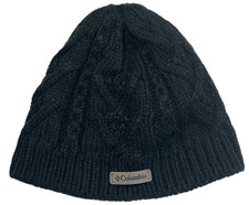 Columbia Beanie Black Unisex Cable Knit Thermal Reflective Technology OS Logo