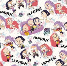 KPop Demon Hunters Huntrix polyCotton Fabric Half Yard (18” x 55”) 13884