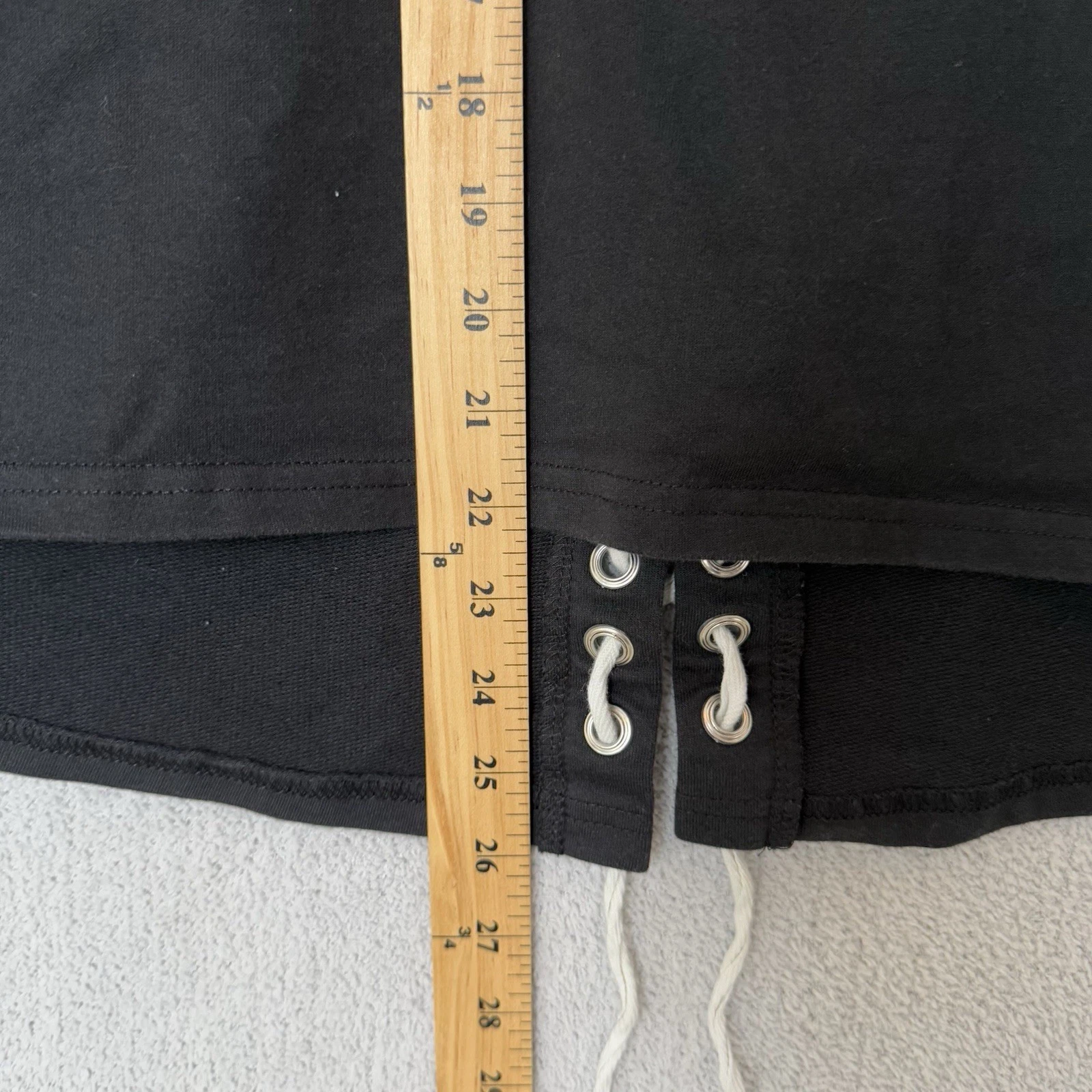 VETEMENTS Georgia Bulldogs Felpa con Cappuccio Donna Large (12 14) Nera Manica Lunga Lacci Schiena