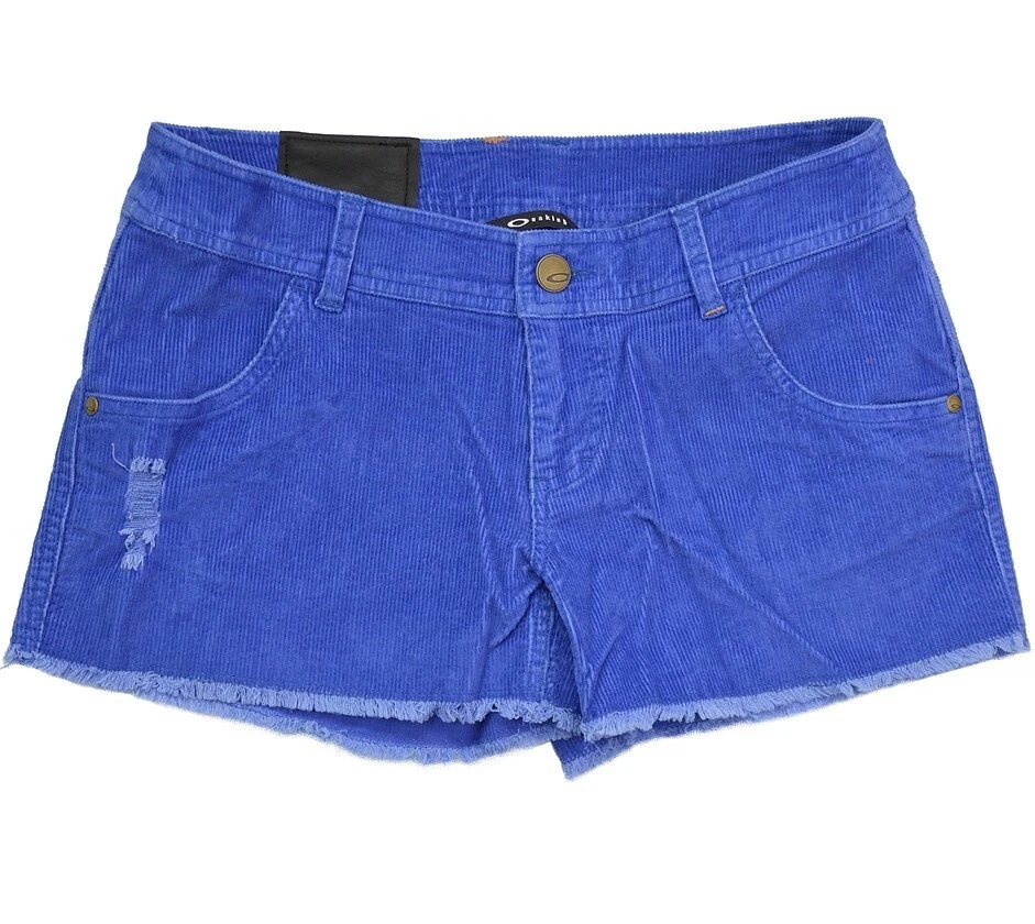 Oakley Damen Jeans Shorts Stretch Cord Hot Pants kurze Hose Sommer blau 38 (M)