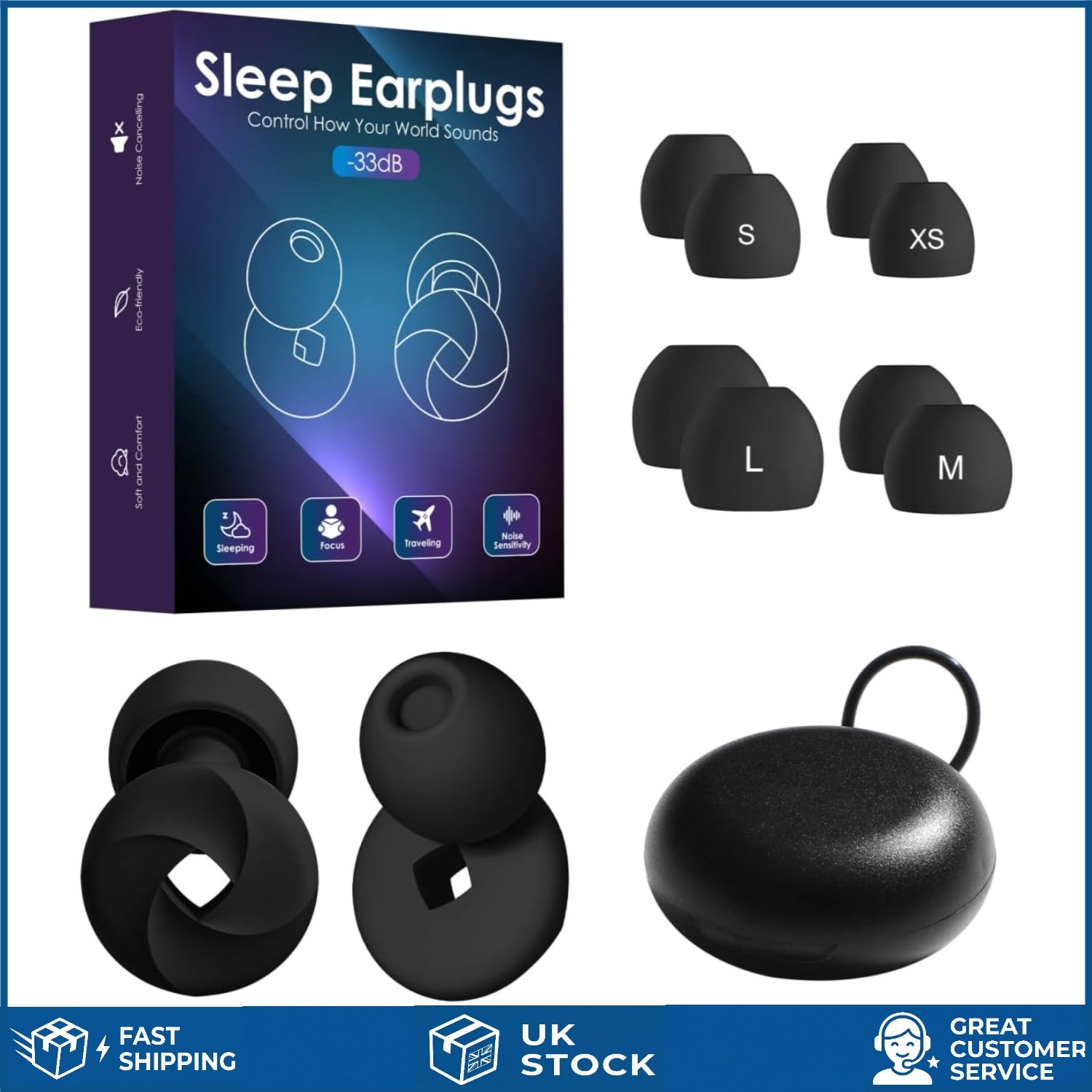 Ear Plugs for Sleep - 33dB Noise Cancelling – Super Soft, Reusable Hearing Pr...