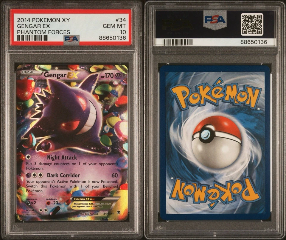 Pokemon Gengar EX 34/119 2014 XY Phantom Forces PSA 10 Gem English Ultra Rare - Image 3 of 3