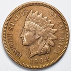 1908 Indian Head Penny Cent Extremely Fine (XF) Cleaned