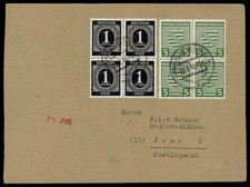 SBZ Provinz Sachsen Brief HALLE (SAALE) 9.6.46 - JENA mit Ziffern-MiF 593