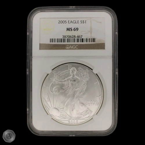 2005 American Silver Eagle NGC MS69 Brown Label -E368