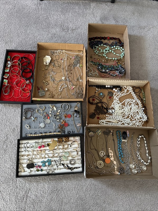 huge vintage to now jewelry mixed lot Wearable Crafts Some Signed