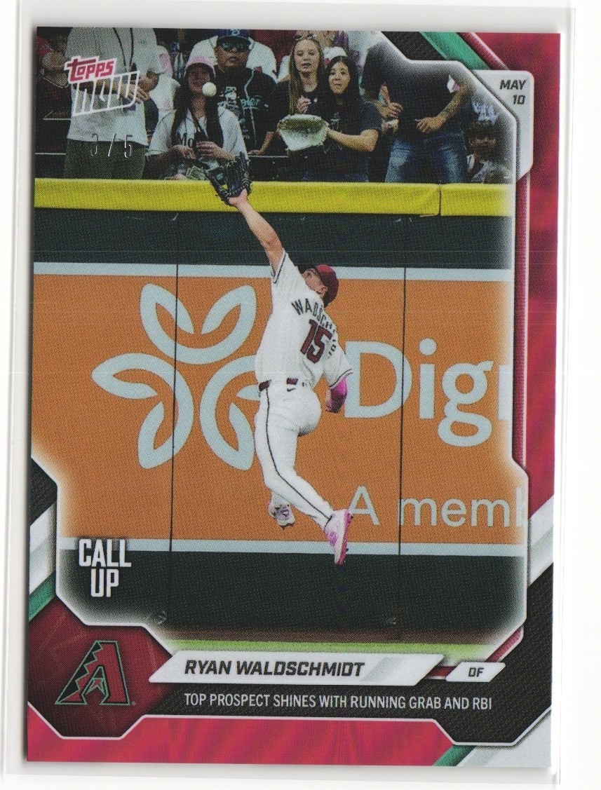2026 Topps Now #190 Ryan Waldschmidt RC Call Up Diamondbacks Red Foil /10
