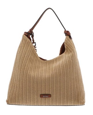 DKNY Paula Hobo Bag Schultertasche Tasche Natural / Saddle beige Neu