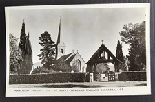 Undated Australia Black&White Photo Postcard-St Jhn's Church Englnd Canberra ACT