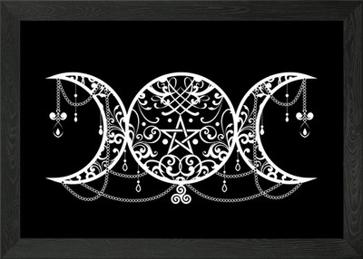 Dreifache Göttin Symbol gerahmtes Wandbild Poster Leinwanddruck Bild