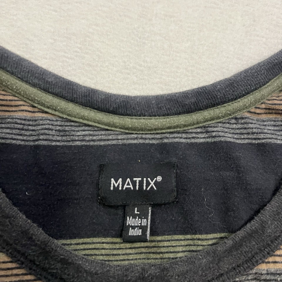 Vintage Matix Tank Top Shirt Men’s Size Large Black Striped Sleeveless ...