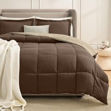 Homelike Moment California King Comforter Set King, 02-brown/Beige