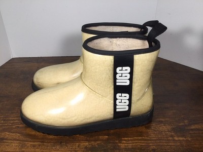 UGG Clear Boots  Waterproof Transparent Boots Women's Size 10 Ivory 1113190