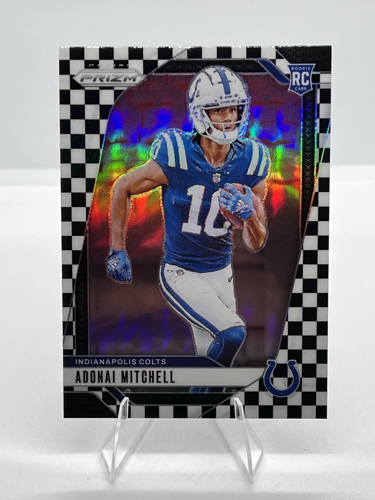 2024 Panini Prizm - Rookies Adonai Mitchell #303 Black & White Checker Prizm...