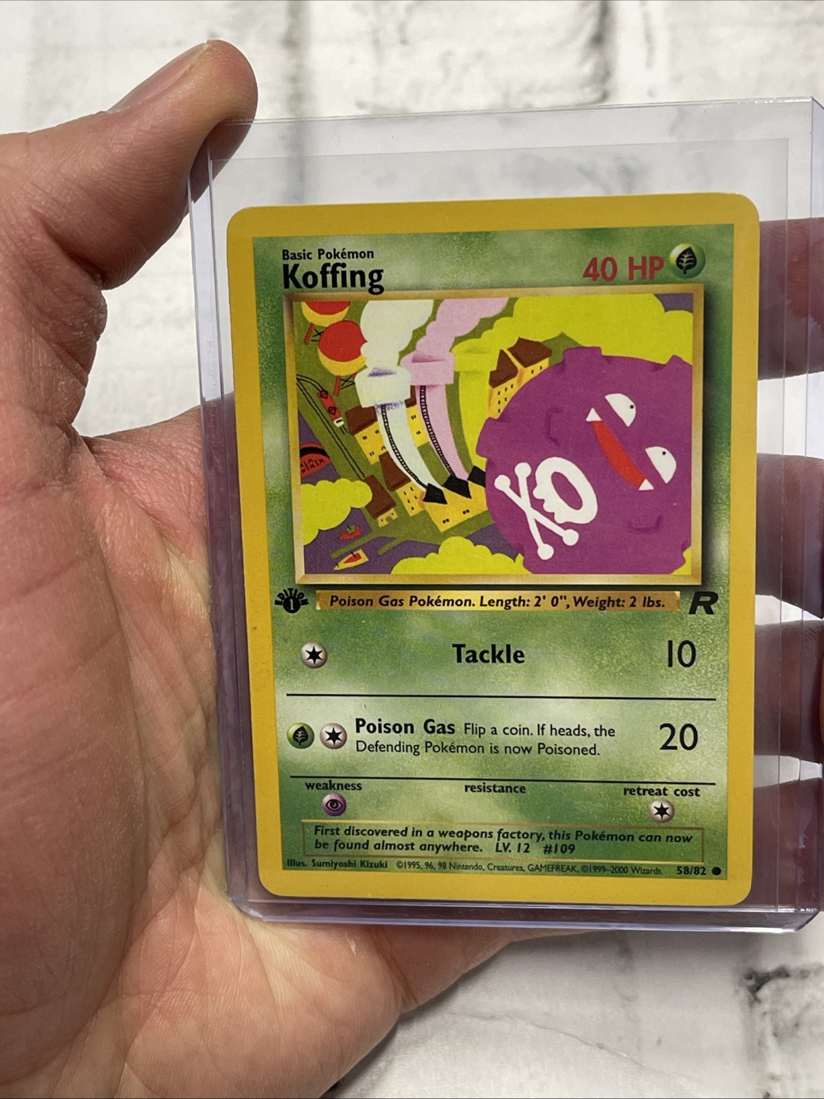 Pokémon KOFFING - 58/82 - 1st Edition Team Rocket Vintage Pokemon Card - LP WOTC