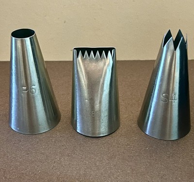 Kuchen Glasur Spritzbeutel Set 3 große Düsen. 6P 789 und S4.