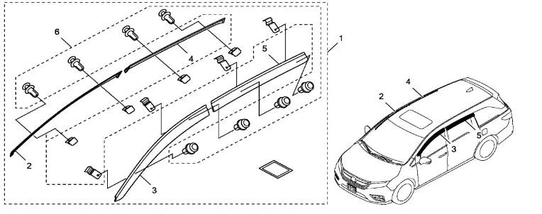 Kit deflector de aire para visera de puerta genuina Honda Odyssey 2018-2025 OEM 08R04-THR-102 Foto 2 de 4