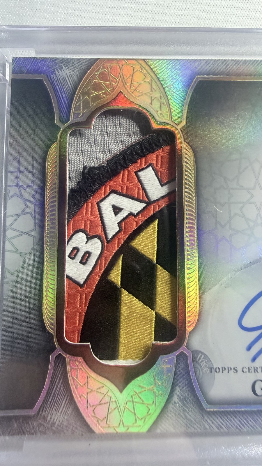 2025 Topps Dynasty Gunnar Henderson Maryland Flag Patch Auto 1/1 #DAP-GH2 view 6