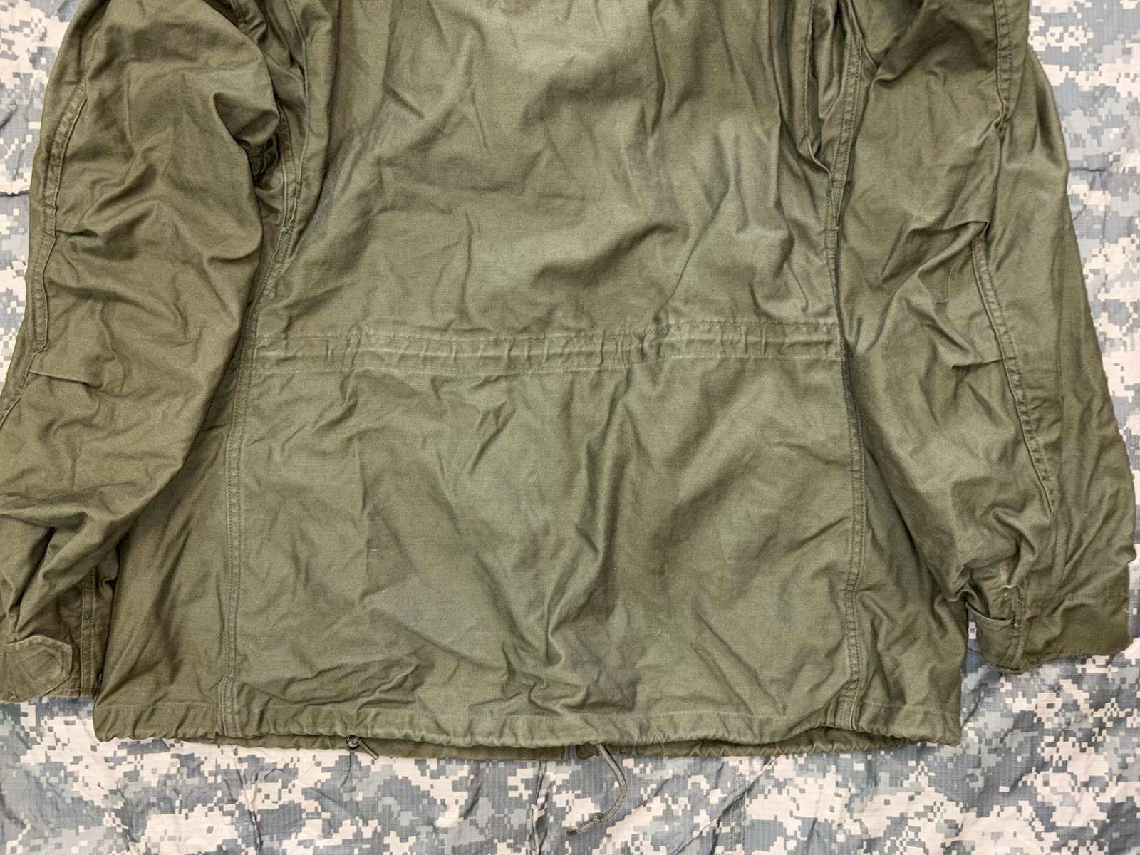 US GI Vietnam 1975 OD M-65 Fiel Jacket W/Hood Large Regular Used F_504