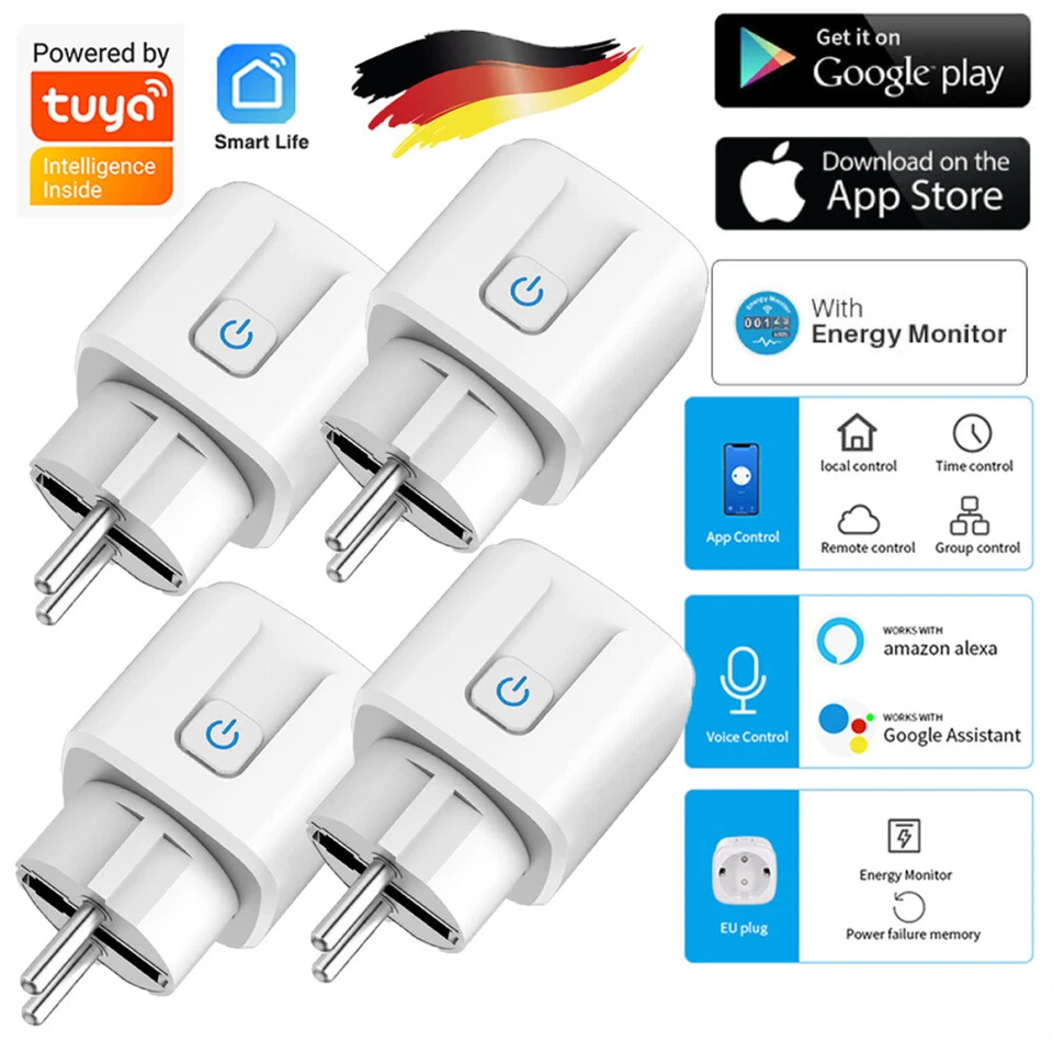 MARKENLOS Tuya Smart Life Steckdose Android iOS Intelligente Socket Plug Für Alexa Google