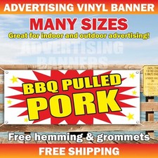 BBQ PULLED PORK Advertising Banner Vinyl Sign Barbecue Goodness Food SANDWICH