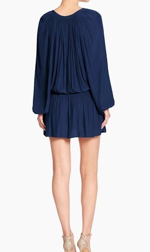 $395 Ramy Brook Paris Dress Long Sleeves In Navy Blue. Size S (E) - Bild 2 von 9