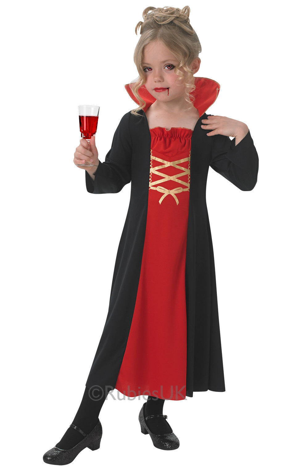Childs Vampiress Halloween Fancy Dress Costume Age 3-4 Years