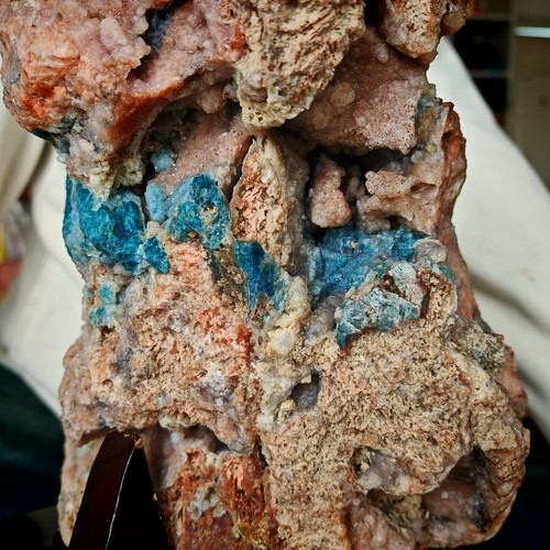 34.21LB Aguamarina Natural + Piedra Solar Simbionte Cristal Cuarzo Mineral + Soporte - Imagen 18 de 18