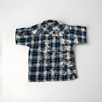 Rafu Box short sleeve Bleached & damaged S/S shirt BLUE Rafu Box short sleeve Bleached & damaged S/S shirt BLUE