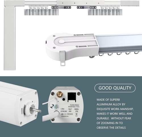 Abridor de cortinas de control de aplicaciones WiFi para hogar inteligente con pistas de cortinas motorizadas de 126"" EE. UU. - Imagen 7 de 7