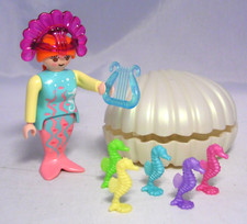 PLAYMOBIL 4813 Meerjungfrau Nixe Harfe gro&szlig;e Muschel 5 Seepferdchen komplett #26