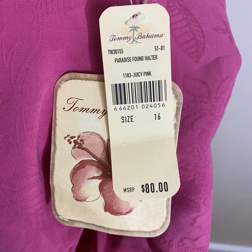 Tommy Bahama paradise found silk pink halter top maxi wrap skirt set sz 16 $225 - Picture 10 of 10