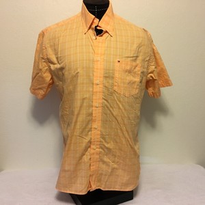 orange button up dress