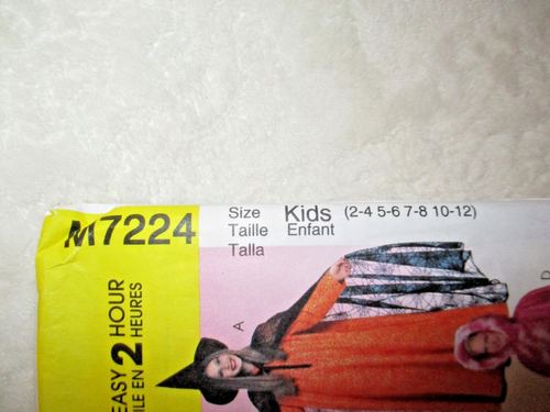 McCall's Costume Sewing Pattern~M7224~Kids Size~2 Thru 12~New~Uncut - Picture 4 of 8