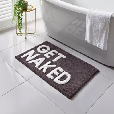 Get Naked getuftete dunkelgraue Badematte eine superweiche Badmatte - 50 x 80 cm