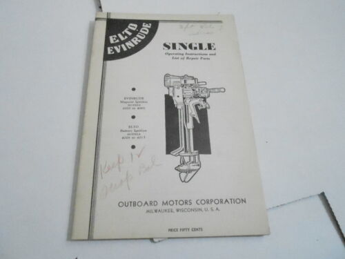 #MISC-3096 VINTAGE ELTO EVINRUDE SINGLE outboard motor parts list manual - Picture 1 of 1