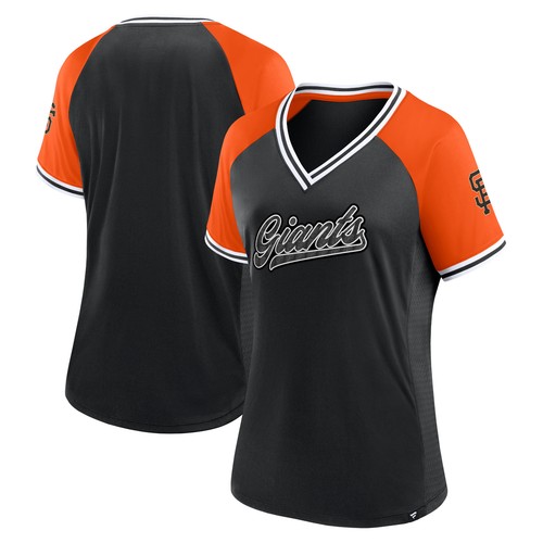 Women's Fanatics Black San Francisco Giants Glitz & Glam League Diva Raglan