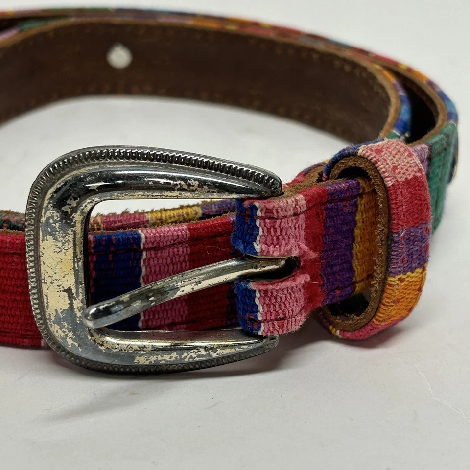 Fossil Womens Multicolor Striped Concho Large Belt (H9) - Image 2 of 4