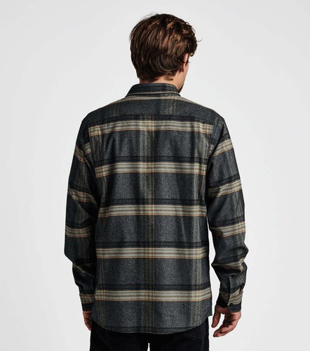 Roark Mens Diablo Alpinist Long Sleeve Flannel, Button Down Shirt, Charcoal, M - Picture 7 of 10