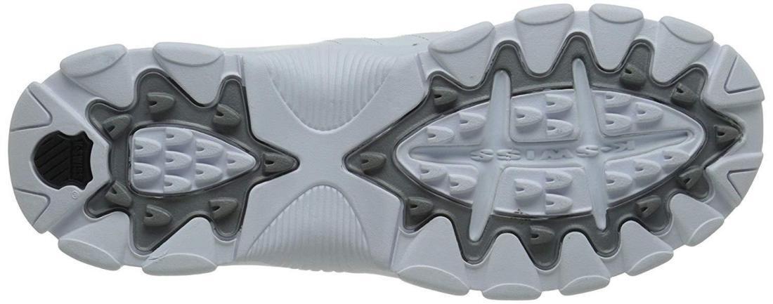 Men's K-Swiss ST329 Leather Sneaker Shoe 3426-129 White/Black/Silver Brand New image 8