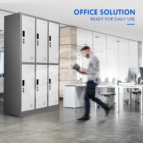 6 Doors Steel Metal Storage Cabinet Office Locker Filing Cupboard Cabinet 185cm - Picture 11 of 12