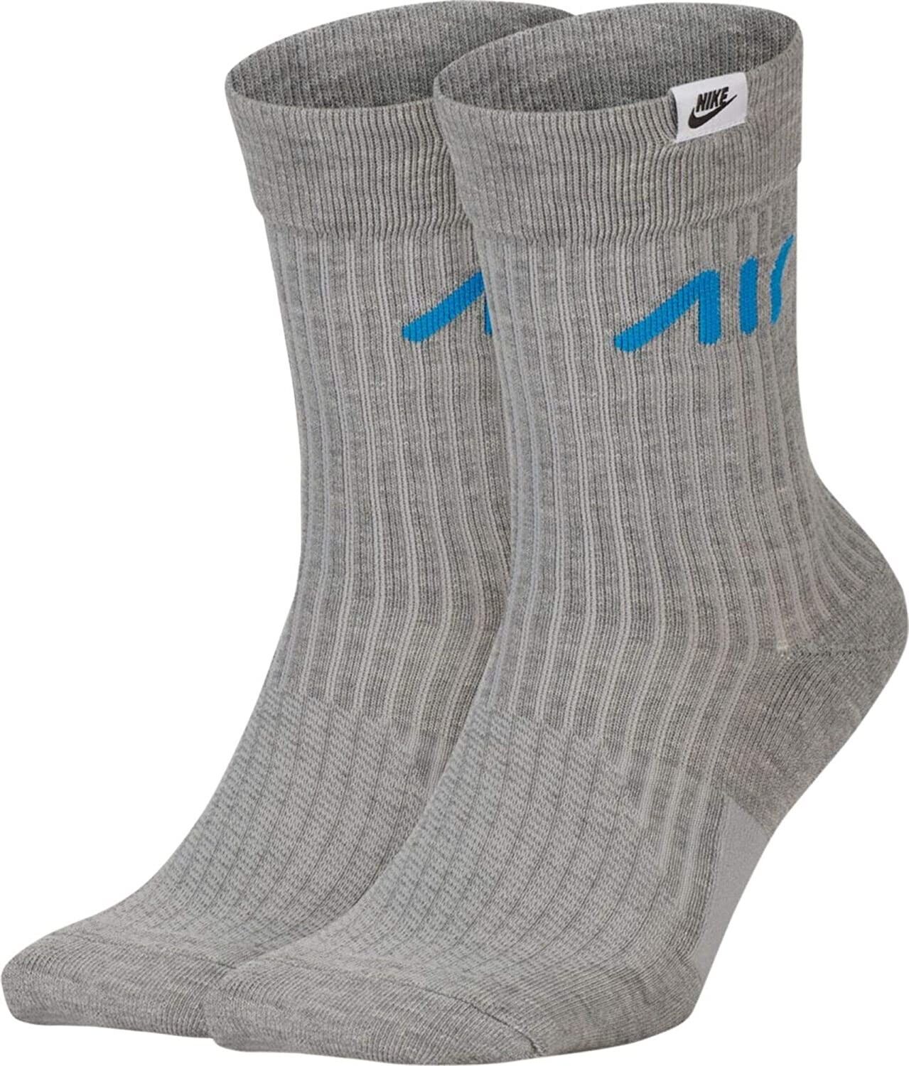 NIKE Sneaker Sox Essentials 2-Pack Crew Socks Medium (6-8) Gray Air Max SNKR | eBay