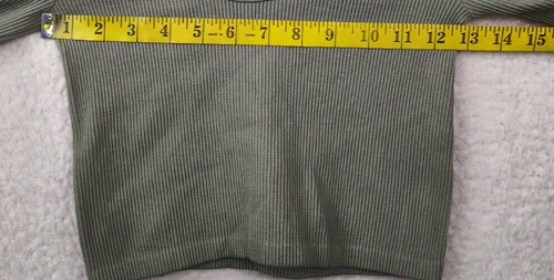 Zara Women Top Medium Green Nylon Blend Crew Neck Slim Fit Cropped Casual Shirt - Picture 8 of 18